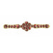 Bohemian Garnet Floral Bar Pin in Yellow Gold Vermeil Over Sterling Silver