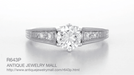 1920's Art Deco Wave Scroll Filigree Diamond Engagement Ring in Platinum
