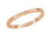 Art Deco Thin Wedding Band in 14 Karat Rose Gold with Wheat Engraving on Three Sides - 2.3mm Wide