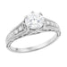 Art Deco Antique 1920's Style Diamond Scroll Side Filigree Engagement Ring in 14K White Gold