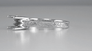 Art Deco 3/4 Carat Crown Scrolls Filigree Engagement Ring Setting in Platinum