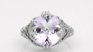 Art Deco Oval Filigree Rose de France Statement Ring in Sterling Silver | 4.5 Carats