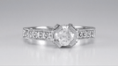 Art Deco Platinum Castle Filigree Engagement Ring Mounting for a 1/2 Carat Diamond