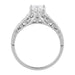 Art Deco Antique 1920's Style Diamond Scroll Side Filigree Engagement Ring in 14K White Gold