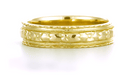 Art Deco Yellow Gold 5mm Wide Floral Carved Wedding Ring