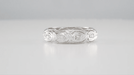 Art Deco Filigree Scallop Ovals and Diamonds Antique Wedding Ring in Platinum - Size 6