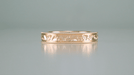 Art Deco Flowers and Leaves Millgrain Edged 4mm Wide Vintage Style 14K Rose Gold Wedding Band