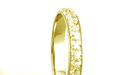 Art Deco Carved Square Flowers Wedding Ring in Yellow Gold - 3.5mm Wide Vintage Reissue Band