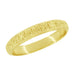 Art Deco Carved Square Flowers Wedding Ring in Yellow Gold - 3.5mm Wide Vintage Reissue Band