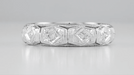 Art Deco Cheshire Filigree Vintage Diamond Wedding Band in Platinum - Size 7 3/4