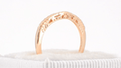 Art Deco Crown of Leaves Filigree Curved Engraved Wedding Band in 14 Karat Rose Gold