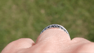 Art Deco Curved Engraved Wheat Diamond Palladium Wedding Band