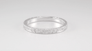 Art Deco Diamond Engraved Wheat Wedding Band in 14 or 18 Karat White Gold