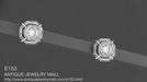 Art Deco Diamond Stud Earrings in 18 Karat White Gold