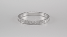 Art Deco Diamond Wheat Engraved Wedding Band in Platinum