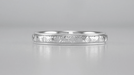 Art Deco Engraved Dogwood Flowers Antique Design Wedding Band in Platinum