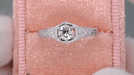 Art Deco Filigree Wheat and Scrolls Diamond Engraved Engagement Ring in 14 Karat White Gold