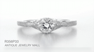 Art Deco Filigree Flowers and Wheat 1/3 Carat Engraved Engagement Ring Setting in Platinum