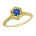Art Deco Blue Sapphire Filigree Hexagon Engagement Ring in 14K Yellow Gold