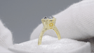 Art Deco Filigree Hexagonal 3/4 Carat Aquamarine Engagement Ring in 14K Yellow Gold