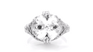 Art Deco Filigree Engraved 5 Carat Oval White Topaz Ring in Sterling Silver