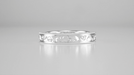 Antique Style Art Deco Flowers and Leaves Millgrain Edged Wedding Band in White Gold - 4mm Wide