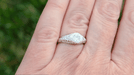 Art Deco Heirloom Engraved Filigree Diamond Engagement Ring in Platinum