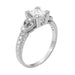 Art Deco Platinum Loving Hearts 1 Carat Square Princess Cut Diamond Engraved Engagement Ring