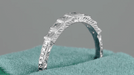 Art Deco Platinum Tiered Diamond Engraved Wedding Band