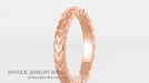 Art Deco Rose Gold 3 Sided Engraved Chevrons Wedding Band - 3mm Wide