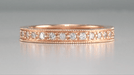 Art Deco Rose Gold Engraved Wheat Diamond Eternity Wedding Band