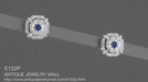 Art Deco Sapphire Stud Earrings in Platinum