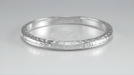 Art Deco White Gold Thin Wheat Pattern Wedding Band with Engraving on Three Sides - 2.3mm Wide Antique Ring Replica