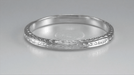 Art Deco Platinum Three Sided Carved Wheat Narrow Wedding Ring - 2.3mm Wide