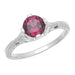 Art Deco Floral Filigree Vintage Engraved 1.25 Carat Rhodolite Garnet Engagement Ring in 14K White Gold