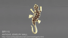 Victorian Lizard Brooch Set with Bohemian Garnets in Yellow Gold Vermeil Over Sterling Silver