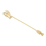 Antique Hand Stick Pin with Old Mine Cut Diamond in 14 Karat Yellow Gold