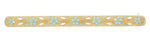 Antique Victorian Enameled Flowers Bar Brooch in 10 Karat Yellow Gold