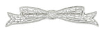Antique 1920's Art Deco Old European Cut Diamond Engraved Filigree Bow Brooch in 14 Karat White Gold