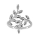1970's Vintage Free Form Diamond Leaves Ring in 14 Karat White Gold