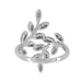 1970's Vintage Free Form Diamond Leaves Ring in 14 Karat White Gold