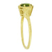 Art Deco Hexagon Filigree Solitaire Peridot Ring in 14K Yellow Gold