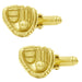 Baseball Glove and Baseball Cufflinks in Sterling Silver with Yellow Gold Finish