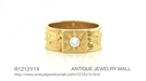 Baxter Yellow Gold Victorian Wide Diamond Wedding Band - 7.4mm