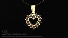 Bohemian Garnet Open Heart Pendant in Sterling Silver Vermeil