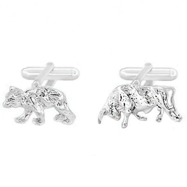Bull and Bear Cufflinks in Sterling Silver