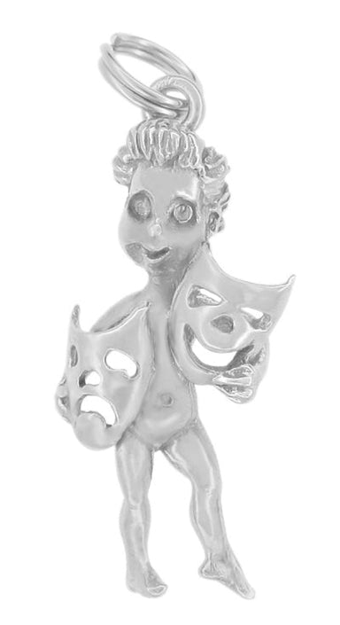 Comedy and Tragedy Actor Charm in 14 Karat Gold - Yellow or White - alternate view