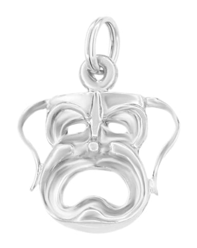 1960's Melpomene Tragedy Mask Charm Pendant in 14 Karat Gold - alternate view