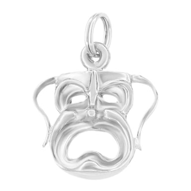 1960's Melpomene Tragedy Mask Charm Pendant in 14 Karat Gold - alternate view