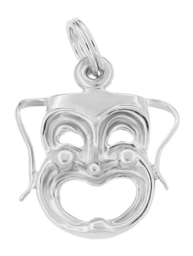 1960's Thalia Muse Comedy Mask Charm in 14 Karat Gold - alternate view
